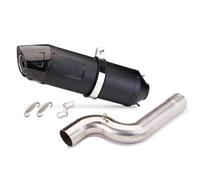 HOPSXE Silenziatore Scarico Moto Slip On 51mm Db Killer Tubo Collegamento Centrale per Escape Moto per BMW F900R F900XR 2020-2023 Adattatore(Type-E)