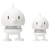 Hoptimist Bumble Set Limited Edition, statuetta oscillante e portafortuna, decorazione scandinava per soggiorno e ufficio, piccoli regali, X-Small/Small, bianco