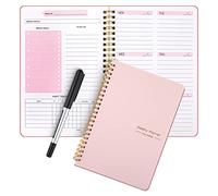 Hopton Agenda settimanale senza data, agenda giornaliera A5 con obiettivi settimanali, tracker delle abitudini, per lavoro universitario ADHD (rosa), 148 mm x 210 mm