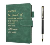 Hopton Set di quaderni e penna in pelle PU, idea regalo per i dipendenti, regalo di lavoro per donne, uomini, dipendenti, volontari, colleghi, insegnanti (verde)