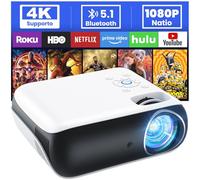 HOPVISION Proiettore, 9500Lumen Proiettore 4K Supportato, Mini Proiettore Portatile Bluetooth Full HD 1080P, Videoproiettore Home Cinema Compatibile con Smartphone/HDMI/USB/Laptop/Fire Stick/PS5