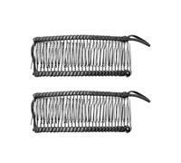 Hopzab 2 fermagli per capelli a banana vintage in metallo nero con 30 denti, regolabili a doppio pettine per coda di cavallo per capelli spessi e ricci, senza pieghe, accessori eleganti per lo styling