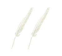 Hopzab 3 penne a forma di piuma d'oca bianca, strumenti di scrittura eleganti retrò, penne a immersione con inchiostro nero, per firme e decorazioni