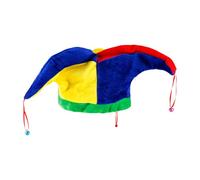 Hopzab Cappello da giullare multicolore con campane - Cappello da clown per Halloween, martedì grasso, carnevale, cosplay, circo, accessori per feste in maschera