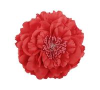 Hopzab Grande fermaglio per capelli a forma di peonia rossa, con fiori artificiali, per donne e ragazze, fermaglio vintage con rose, per matrimoni, damigelle d'onore, feste, accessori per capelli da