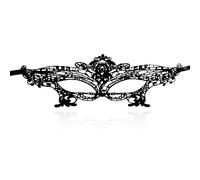 Hopzab Maschera in pizzo nero, elegante, maschera misteriosa e sexy, per donne e uomini, per carnevale, balli di fine anno, feste in maschera (Queen)