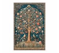 HOQIU albero a parete Albero dei Arazzi Floreali stampe su tela, quadri grandi dimensioni, Adatto per soggiorno, camera da letto, cucina(Multicolore)-60x80cm Non incorniciato