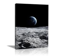 HOQIU Quadri Bianco E Nero, quadri in tela Pittura di paesaggio oltre la terra per soggiorno, camera da letto e bagno(bianco e nero)-40x60cm Incorniciato