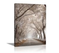 HOQIU Quadro Su Tela Pittura dell'albero sul ciglio della strada quadro su tela, bagno, soggiorno, decorazione da parete per camera da letto(bianco)-60x80cm Incorniciato