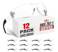 Hoqiwild ANSI Z87.1 - Occhiali di sicurezza trasparenti, confezione da 12, per uomini e donne, resistenti ai graffi e agli urti, per lavori in ambienti interni ed esterni