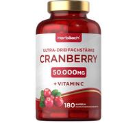 Horbaach Capsule di Mirtillo Rosso ad Alta Dosi 50.000 mg + 200 mg Vit