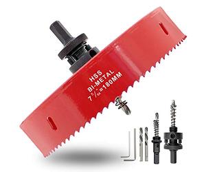 Hordion Sega a tazza da 180 mm con punte da trapano e pergolato, taglierina bimetallica resistente per cornhole board legno plastica cartongesso