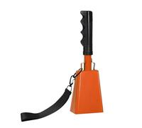 Hordolry Campanacci in metallo da 25,4 cm con manico, 1 campanella con cinturino da polso per eventi sportivi, partite di calcio, feste, concerti, lauree, fattoria, arancione