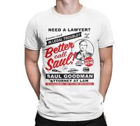 HOREB Better Call Saul Need A Lawyer Then Call Saul Men's T Shirt Novelty Tees Short Sleeve T-Shirt White M
