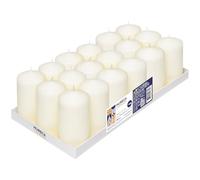 Horeca Candles - Candele a Colonna Avorio - Ø 6 x 12 cm - Set da 18 Candele Decorative - Lunga Durata 40 Ore - Cero Inodore - Cera di Paraffina - Antigoccia - Senza fumo - Qualità RAL