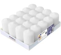 Horeca Candles - Candele a Colonna Bianche - Ø 4 x 7 cm - Set da 120 Candele Decorative - Lunga Durata 12 Ore - Cero Inodore - Cera di Paraffina