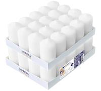 Horeca Candles - Candele a Colonna Bianche - Ø 4 x 7 cm - Set da 40 Candele Decorative - Lunga Durata 12 Ore - Cero Inodore - Cera di Paraffina