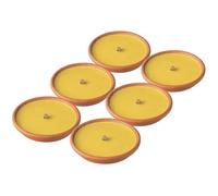 Horeca Candles - Candele alla Citronella da Esterno - Set da 6 Fiaccole in Coccio di Terracotta - Durata 8 Ore - Padella Romana da Giardino, Balcone, Picnic, Campeggio