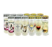 HORECA CANDLES - Candele per tomba con coperchio per 7 giorni - Luci commemorative impermeabili e antivento - Candela per cimitero e funerale per uso esterno - Set di 12 lanterne per la memoria e