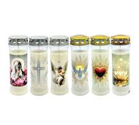 HORECA CANDLES - Candele per tomba con coperchio per 7 giorni - Luci commemorative impermeabili e antivento - Candela per cimitero e funerale per uso esterno - Set di 6 lanterne per la memoria e