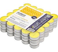 Horeca Candles - Candele Tealight alla Citronella - Set da 100 Candele Profumate - Durata di Combustione 4 Ore - Lumini da Esterno, Balcone, Picnic, Campeggio