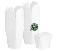 Horeca Collection MAXI PRODUCTS - Scatola per Noodles - 50 pezzi - 1000 ml - Take Away Asia - Asia Food - Scatola di cartone - Confezioni cartone bianco - Cibo da asporto - PRONTO ALL'USO