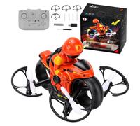 Horett 2.4G RC Moto Volante RC Air Land Moto Telecomando Dual Mode Headless 360 Flip One Key Decollo Atterraggio Mantenimento Altitudine Avviso di Bassa Potenza per Principianti (Arancia)