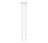 Horett 2pcs Drum Mallet Double Sided Drum Mallets Good Hand Feel Sticks Felt and Maple Tips Double Ended Drumsticks Kettledrum Blue Green Pink Red Maple (Bianco)