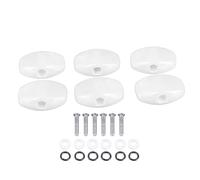 Horett 6Pcs Guitar Tuning Peg Buttons Plastic Comfortable Grip Tuner Buttons Electric Acoustic Guitar Perfect for Travel Performances (Bianco)