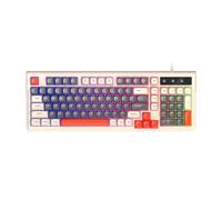 Horett 98-Key Wired Mechanical Keyboard with Three-Color Keycaps RGB Backlit Portable for Gaming Office (Colore del tè al latte)