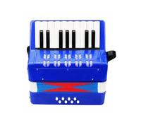 Horett Accordion bambini in plastica ABS ecologica, ergonomico e comodo da tenere in mano 17 tastiere 8 bassi Accordion educativo strumento musicale per regalo di compleanno, per (Blu)