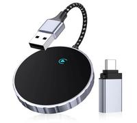 Horett Adattatore CarPlay Wireless, Adattatore Carplay Adapter per iPhone, Adattatore Senza Fili Auto Converte Carplay Cablato in Wireless, Carplay 5GHz WiFi Usare per iPhone iOS 10+, Plug & Play