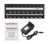 Horett amplificatore cuffie stereo ultracompatto HA800S per studio e palco in metallo per cuffie stereo. Amplificatore ad alta fedeltà a 8 mono/con alimentatore (Spina europea)