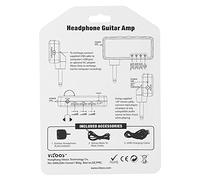 Horett Amplificatore per Cuffie per Chitarra Amplificatore Cuffie Portatile Mini Spina Compatta Ricaricabile 6,35 Mm Aux in Distorsione Drive Tone Vol con
