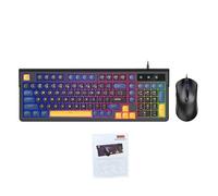 Horett Combo gaming Tastiera e Mouse con Retroilluminazione RGB 19-Tasti Anti-Ghosting Layout Compatto per Utilizzo Lavorativo e Videogiochi (Insieme blu)