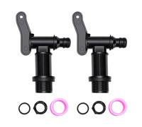 Horett Confezione da 2 Rubinetti per Secchio D'Acqua Rubinetto per Acqua in Plastica Rubinetto in Plastica Adattatore di Ricambio Serbatoio Dell'acqua con (Nera)
