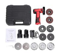 Horett Cordless Brush Angle Grinder Kit 13000rpm Mini Electric Angle Grinding Tool with 2pcs 3900mAh Batteries and 10pcs Cutting Discs Ergonomic High-Speed Cordless Grinder Applicable