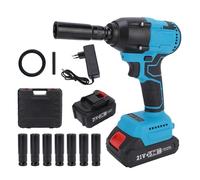 Horett Cordless Impact Wrench Kit Brushless Motor High Torque 400Nm 3.0A Batteries 8Pcs Sockets (2 batterie e 1 caricabatterie Spina UE 100-240 V~)