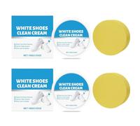 Horett Crema Detergente per Scarpe Bianca Pasta Detergente per Scarpe da Ginnastica Senza Risciacquo Gomma Ingiallita Ripristina L'aspetto Bianco (Crema bianche*2)
