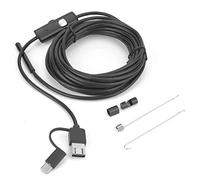 Horett Endoscopio USB, Lente 5,5mm, Ip67, Cavo 5m, 2Mp, 6Led | Telecamera di Ispezione, Custodia in ABS, attività di Ispezione dei Tubi, Supporto e , Illuminazione Regolabile