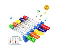 Horett Giocattolo da Bagno con Flauti Ad Acqua, Fogli Musicali Codificati | Plastica Liscia, Utilizzo in Vasca, Dai 3 Anni in su, Suono con Strumenti, Apprendimento Sensoriale Colorato, Apprendimento