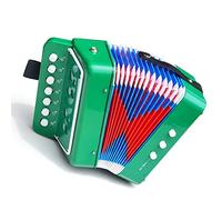 Horett Giocattolo per Fisarmonica per Bambini, Strumento Musicale a 7 Tasti Bambini, Fisarmonica in Plastica Imparare le Filastrocche (Verde)
