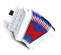 Horett Giocattolo per Fisarmonica per Bambini, Strumento Musicale a 7 Tasti Bambini, Fisarmonica in Plastica Imparare le Filastrocche (Bianco)