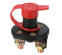 Horett Interruttore di Spegnimento della Batteria Interruttore di Disconnessione della Batteria Isolatore 300A Rame 12V 24V Kill Switch Previene il Furto D'Auto (Nera)