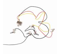 Horett Kit Cablaggio Chitarra Interruttore a 3 Vie Precablato 2V2T1J | Metallo e PVC, compatibilità con Chitarra Elettrica, Cavo da 25,6 Pollici, Controlli di Volume e Tono, Installazione Semplice