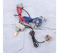 Horett Kit Cablaggio Chitarra Interruttore a 3 Vie Precablato 2V2T1J | Metallo e PVC, compatibilità con Chitarra Elettrica, Cavo da 25,6 Pollici, Controlli di Volume e Tono, Installazione Semplice