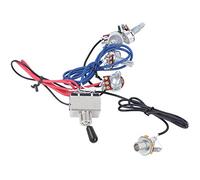 Horett Kit Cablaggio Chitarra Interruttore a 3 Vie Precablato 2V2T1J | Metallo e PVC, compatibilità con Chitarra Elettrica, Cavo da 25,6 Pollici, Controlli di Volume e Tono, Installazione Semplice