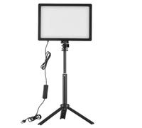Horett LED Video Light 15W Desktop LED Panel con Treppiede Luce Supporto Luce per Conferenze 3000K-6500K Dimmerabile USB per Streaming Live Registrazione Video Incontro Online