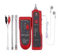 Horett Localizzatore di Telefonica Tester per Cavi di Rete Tracciatore Cavi Telefonici JW-360 con RJ11 RJ45 Livello DC Test Cortocircuito Aperto Retroilluminazione delle Cuffie per (Rosso)