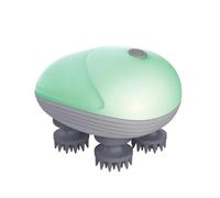 Horett Massaggiatore Elettrico per Cuoio Capelluto Massaggiatore per Testa Senza Fili con 4 Teste Impastatrici il Rilassamento di Tutto il Corpo Grattacapo Portatile Portatile (Verde)